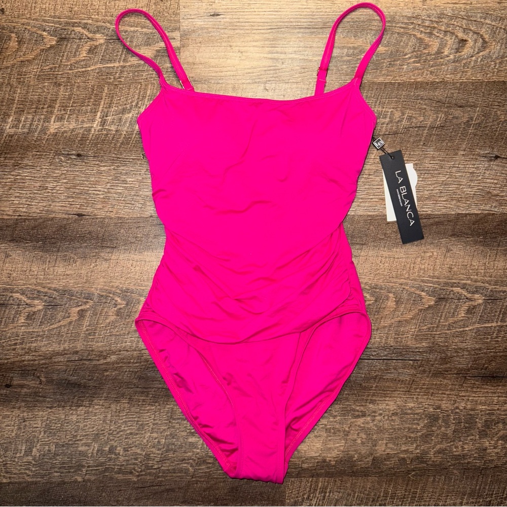LA BLANCA Island Goddess Lingerie Magenta One Piece Swimsuit Size 6 NEW with Tag